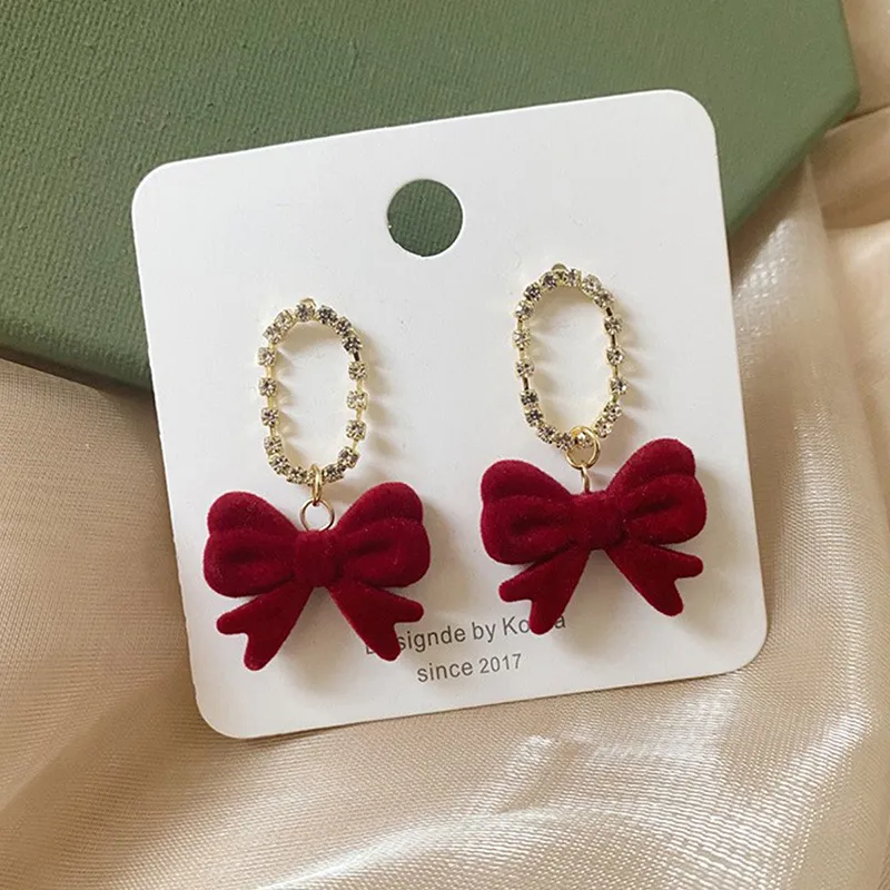 Yiru Alloy Flock Earrings Women's-5
