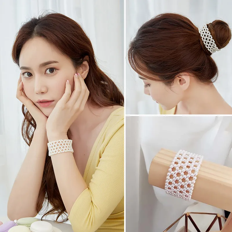 Yiru Round Bead Elastic String Hair Tie Women's-5