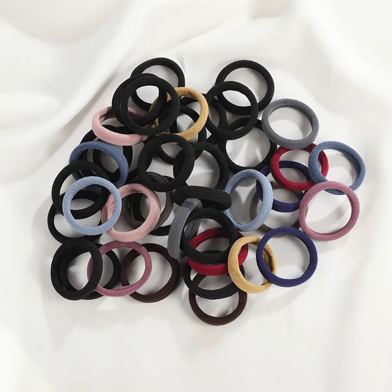 Yiru Rubber Band Hair Tie Korean Style Women's Black-7