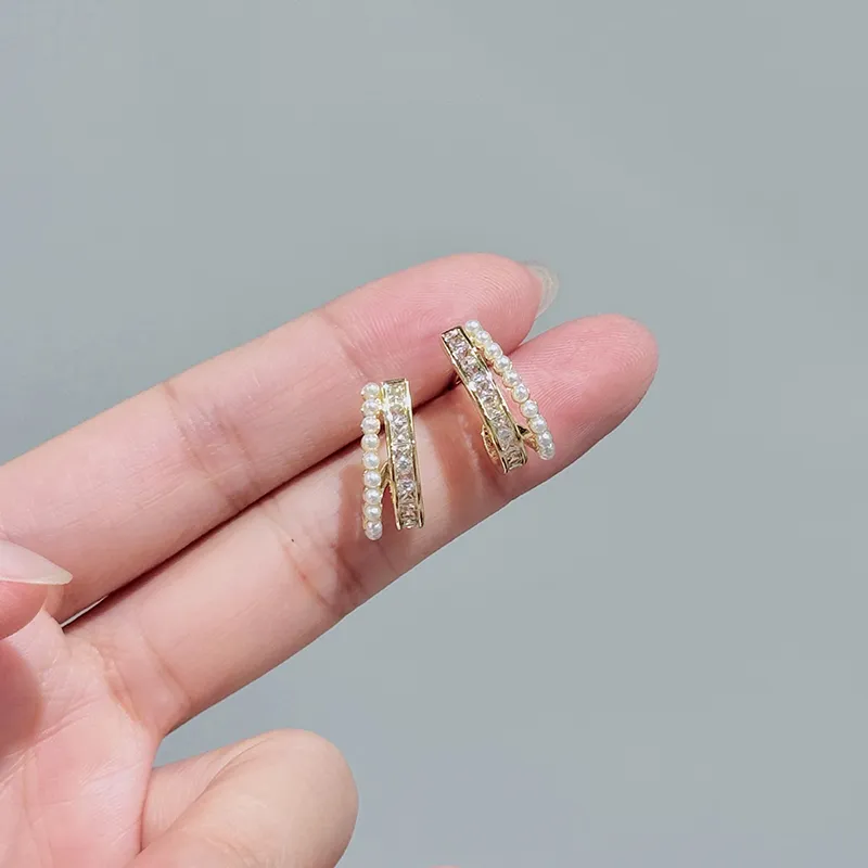 Yiru Copper Alloy Hoop Earrings Jewelry Accessories Women's-3