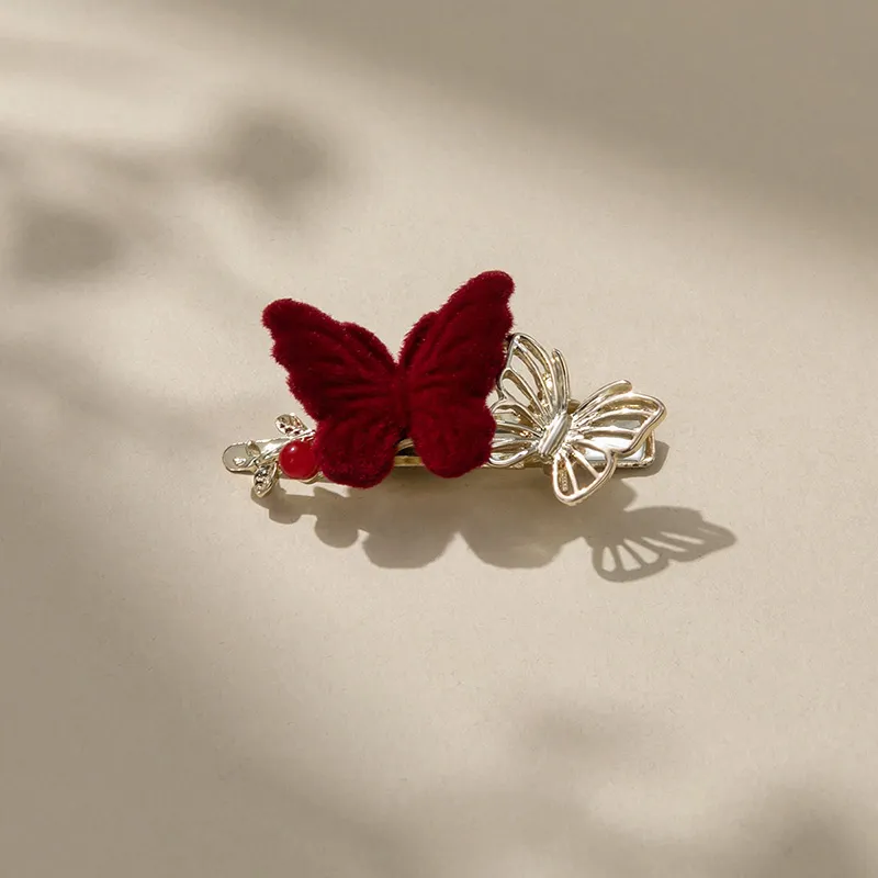Yiru Alloy Flock Hair Clip Clamp Women's-1