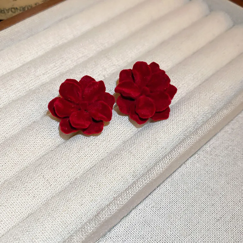 Yiru Flock Stud Earrings Women's-5