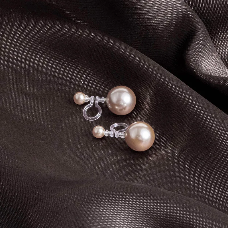 Yiru Round Bead Clip On Earrings Women's-1