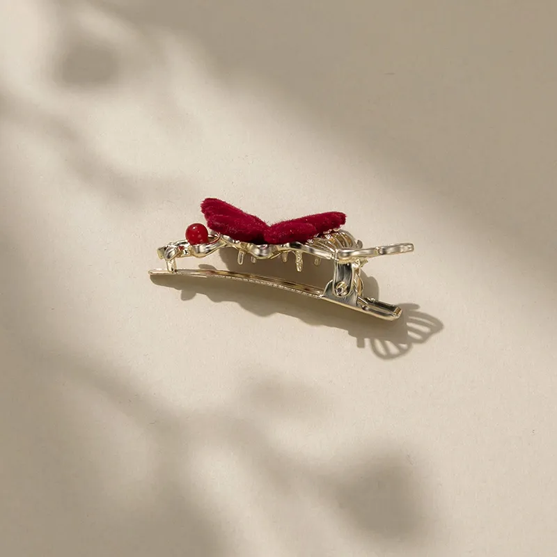 Yiru Alloy Flock Hair Clip Clamp Women's-3