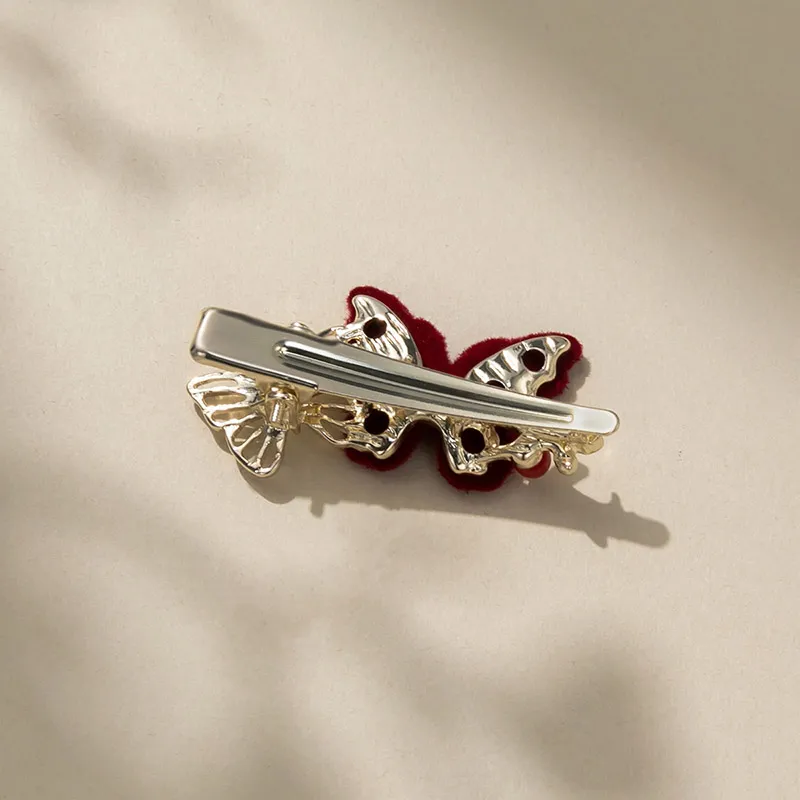 Yiru Alloy Flock Hair Clip Clamp Women's-4