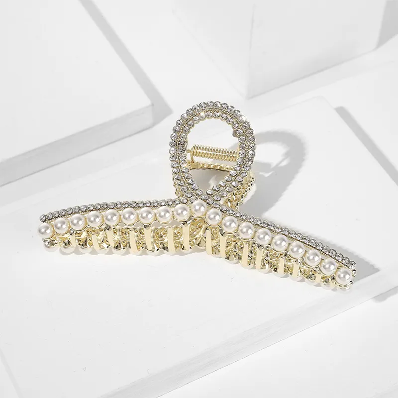 Yiru Artificial Crystal Round Alloy Beads Hair Clips Women's-3