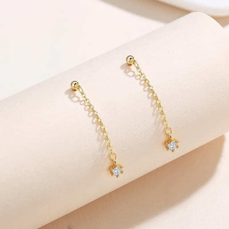 Yiru Copper Electroplated Artificial Crystal Earrings Women's-4