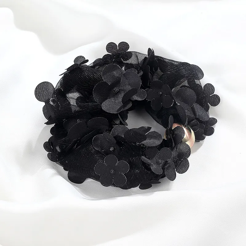 Yiru Fabric Beads Hair Tie Rubber Band Women's-3