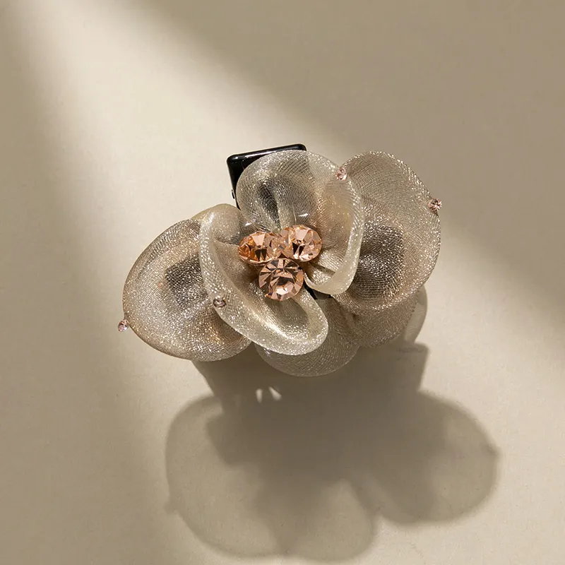 Yiru Floral Fabric Hair Claw Clip Elegance Shawl Hair Claw Clip Headband Hair Clip Hair Accessory Women's-5