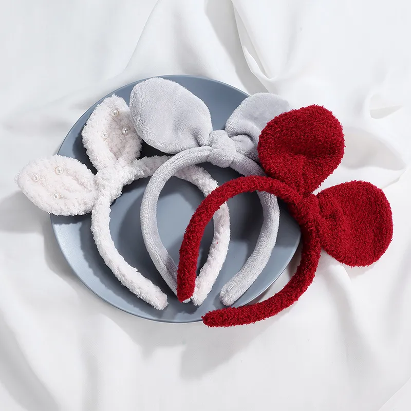 Yiru Plush Bunny Ears Headbands Women's-2