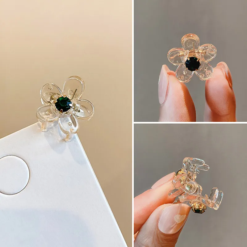 Yiru Acrylic Artificial Crystal Small Hair Claw Clip Hair Clip Claw Clip Women's-5