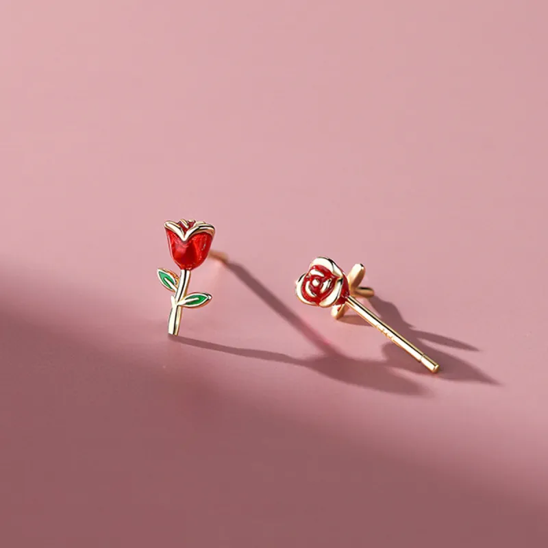 Yiru S925 Silver Stud Earrings Women's-3