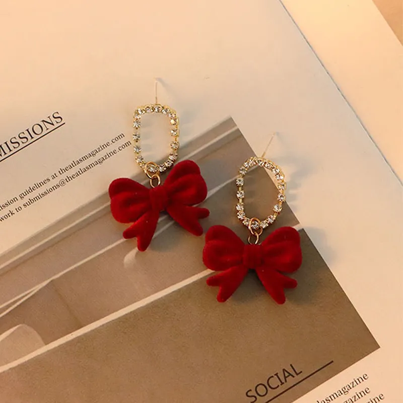 Yiru Alloy Flock Earrings Women's-3