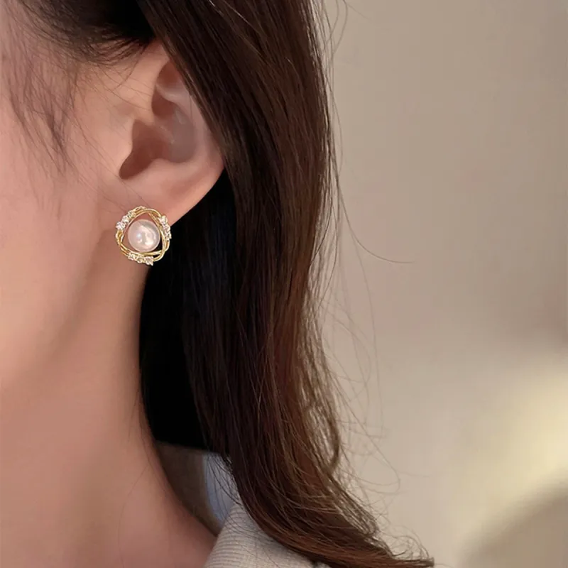 Yiru Copper Plating Stud Earrings Women's-5