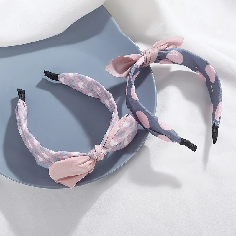 Yiru Fabric Heart Polka Dot Headband Kids'-3