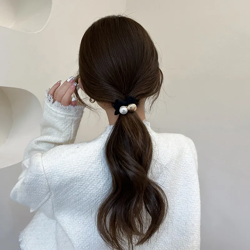 Yiru Fabric Rubber Band Round Alloy Hair Tie Women's-2