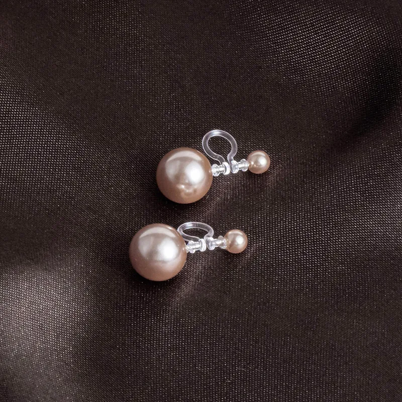 Yiru Round Bead Clip On Earrings Women's-5