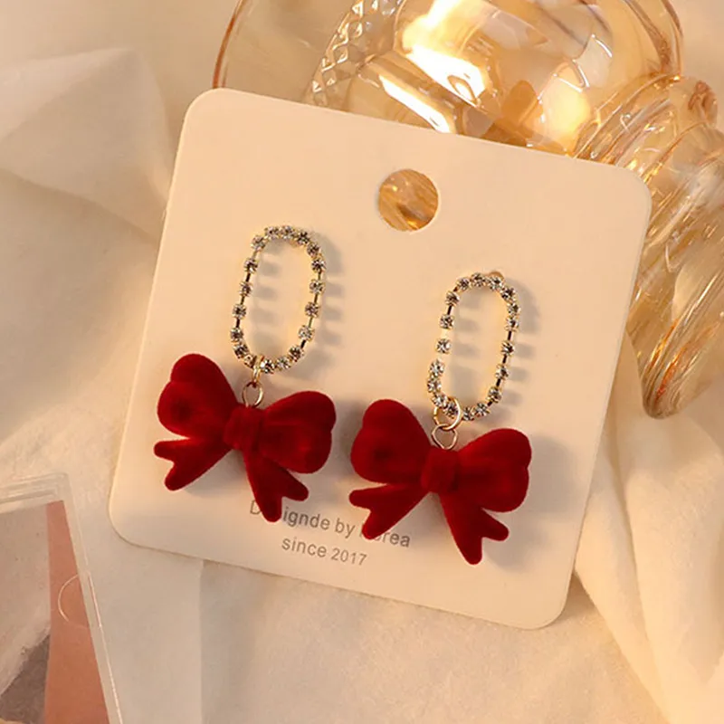 Yiru Alloy Flock Earrings Women's-2