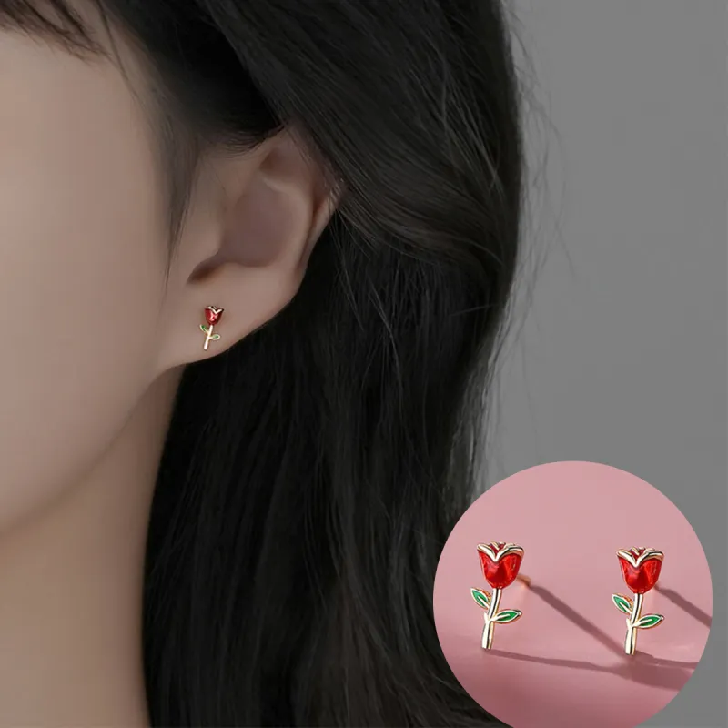 Yiru S925 Silver Stud Earrings Women's-1