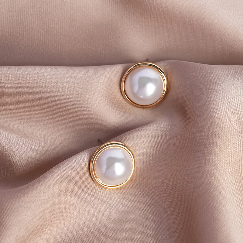 Yiru Round Bead Alloy Stud Earrings Women's-6