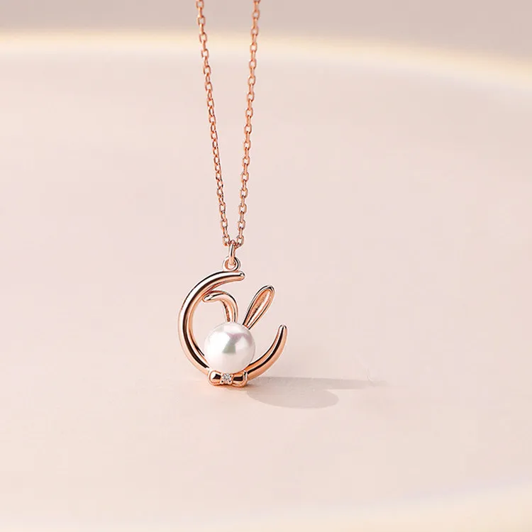 Yiru S925 Silver Freshwater Pearl Necklaces Women's-3