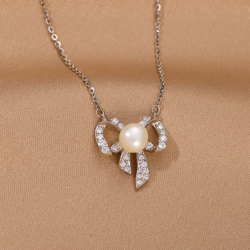 Yiru S925 Silver Freshwater Pearl Necklaces Women's-5