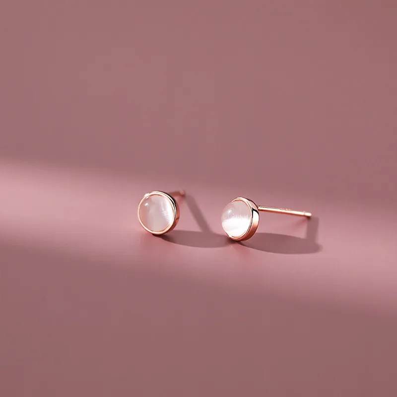Yiru Glass Cat Eye Stud Earrings Women's-3