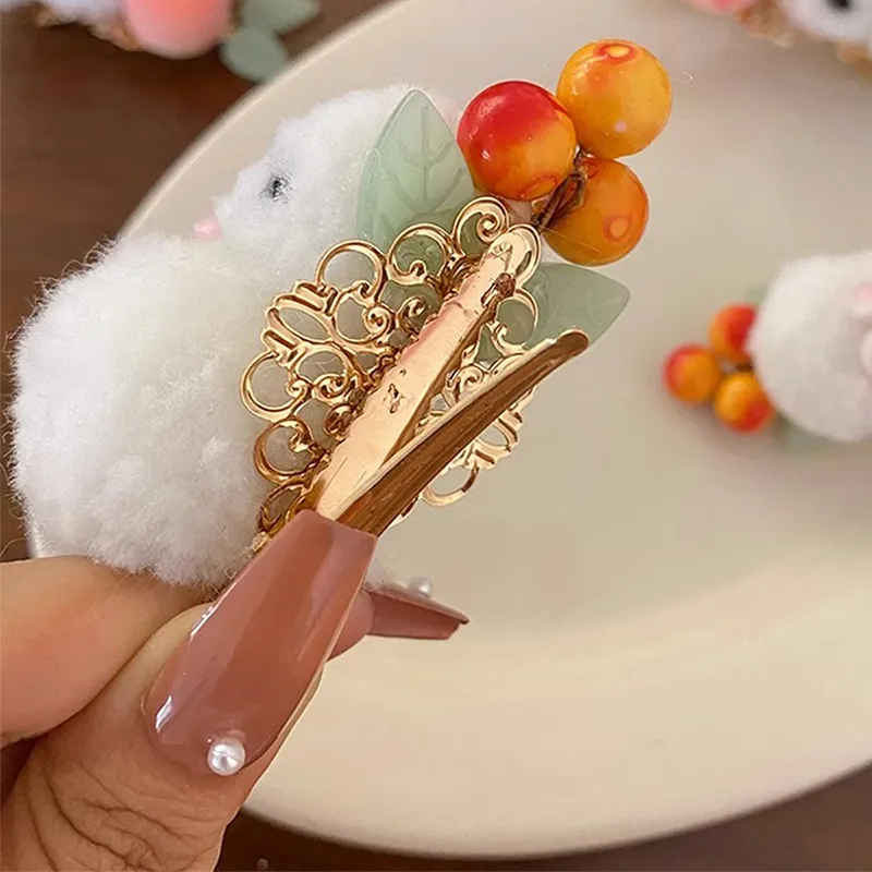 Yiru Fabric Resin Hair Clip Side Clip Hair Accessory Headpiece Women's-6