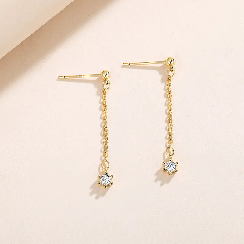 Yiru Copper Electroplated Artificial Crystal Earrings Women's-5