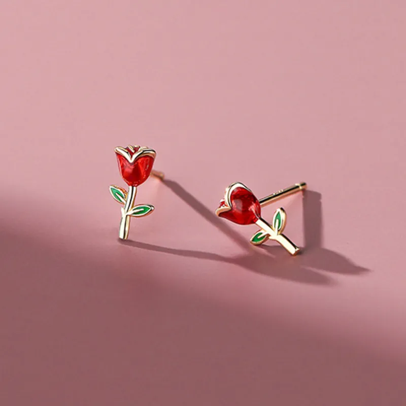 Yiru S925 Silver Stud Earrings Women's-5