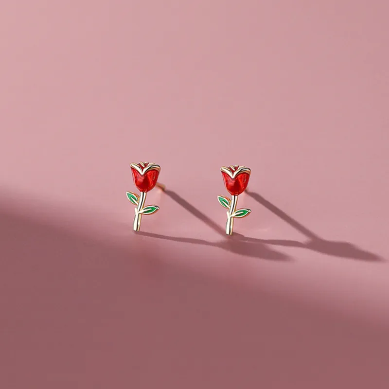Yiru S925 Silver Stud Earrings Women's-4