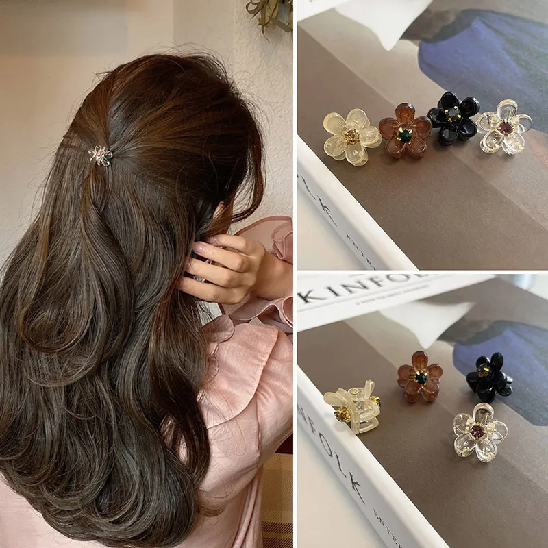 Yiru Acrylic Artificial Crystal Small Hair Claw Clip Hair Clip Claw Clip Women's-2