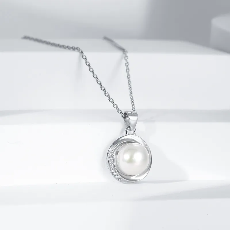 Yiru S925 Silver Single Freshwater Pearl Necklace Jewelry Accessories Women's-4