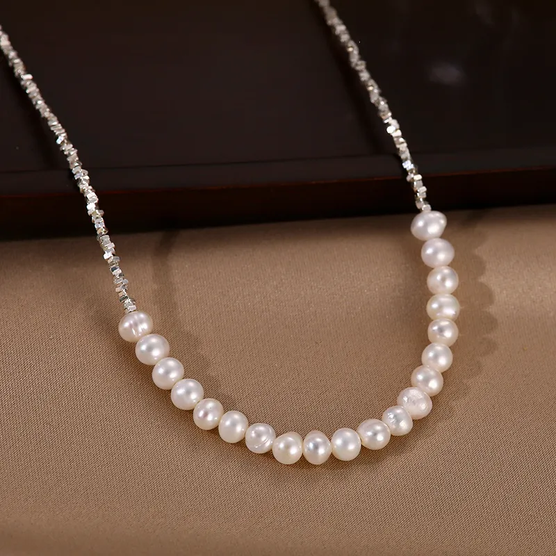 Yiru S925 Silver Freshwater Pearl Necklaces Women's-1