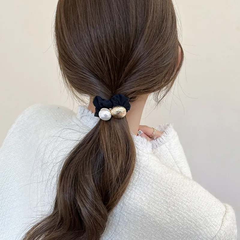 Yiru Fabric Rubber Band Round Alloy Hair Tie Women's-3