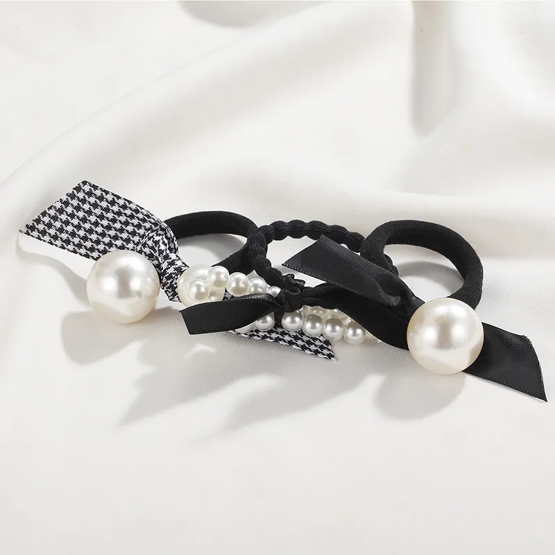 Yiru Fabric Bead Rubber Band Hair Tie Women's-3