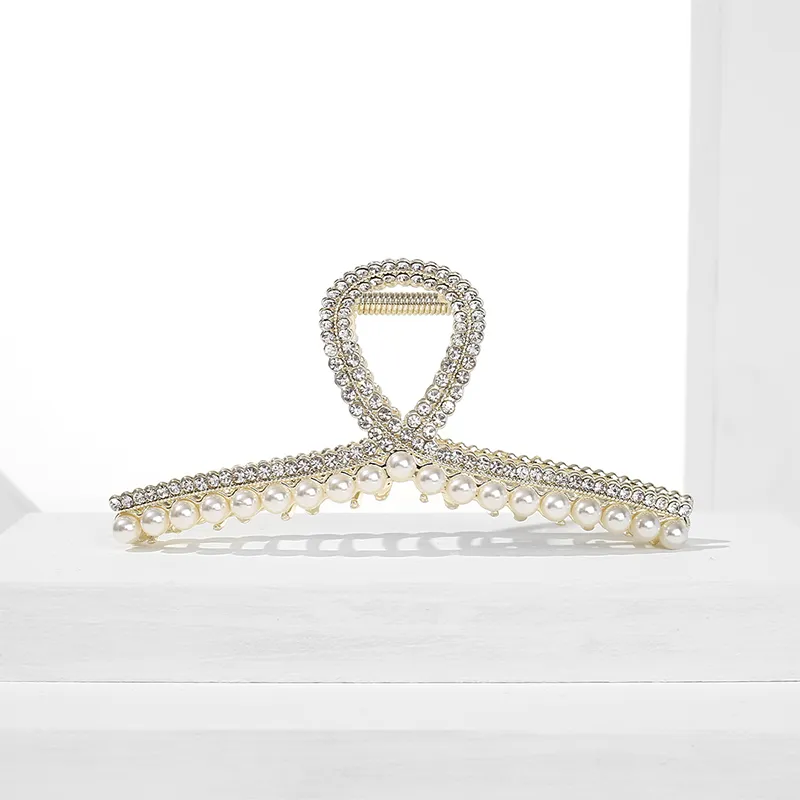 Yiru Artificial Crystal Round Alloy Beads Hair Clips Women's-2