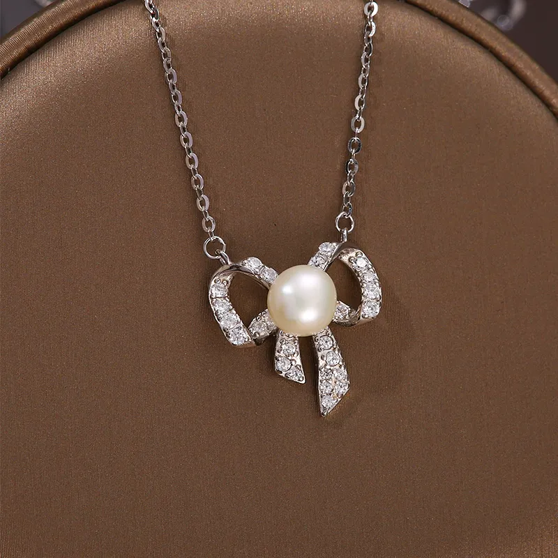Yiru S925 Silver Freshwater Pearl Necklaces Women's-1