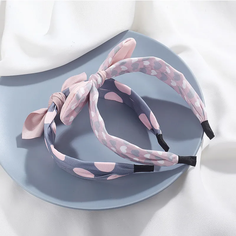 Yiru Fabric Heart Polka Dot Headband Kids'-1