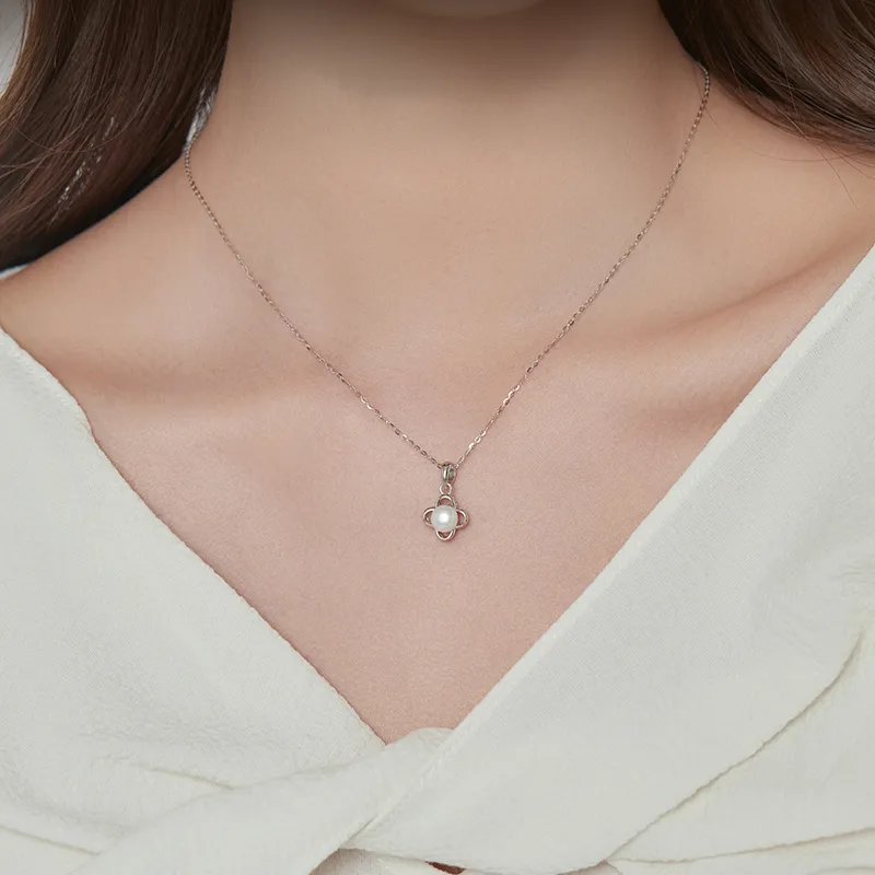 Yiru S925 Silver Freshwater Pearl Necklaces Women's-6