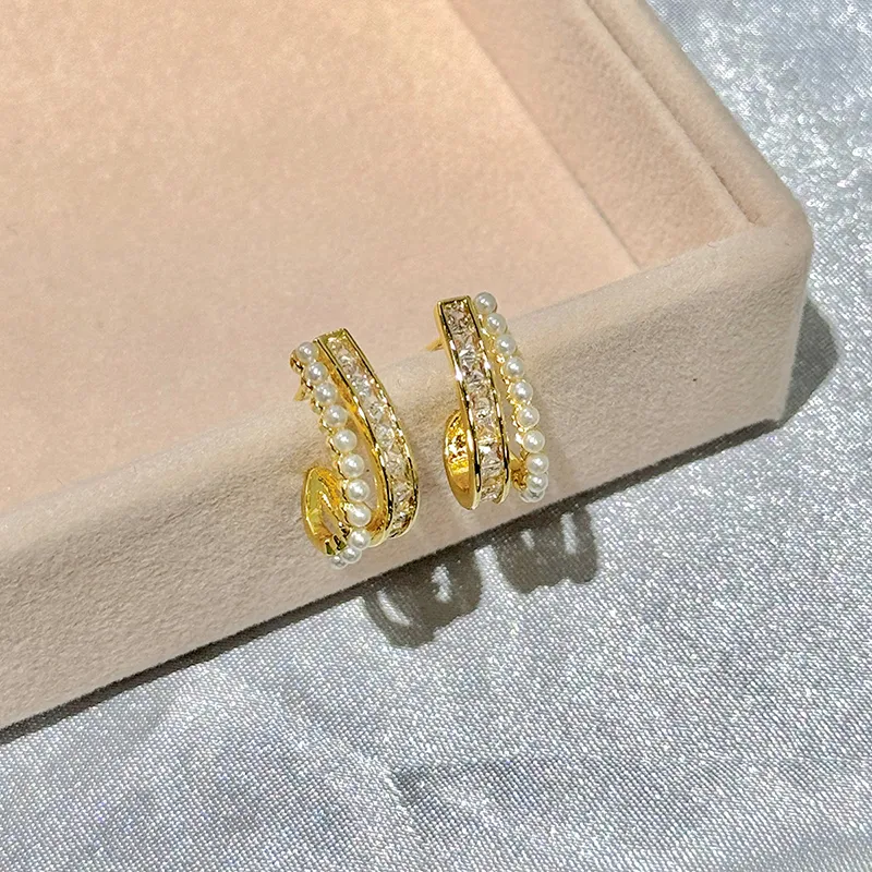 Yiru Copper Alloy Hoop Earrings Jewelry Accessories Women's-5