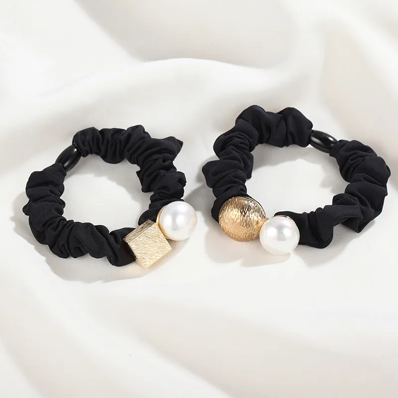 Yiru Fabric Rubber Band Round Alloy Hair Tie Women's-1