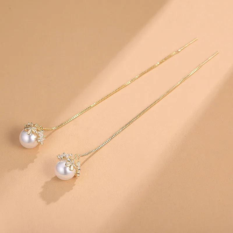 Yiru Round Bead, Artificial Crystal Hoop Earrings Women's-3