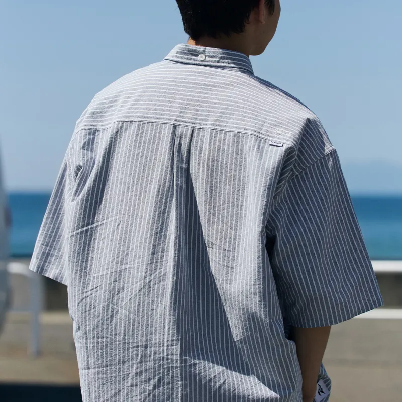 RESTICK Shirt Men's Light Blue Stripes-4