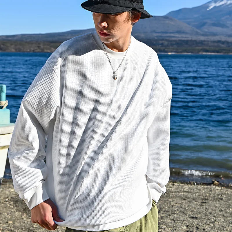 RESTICK Drop Shoulder Sleeve Long Sleeved T Shirt Unisex-1