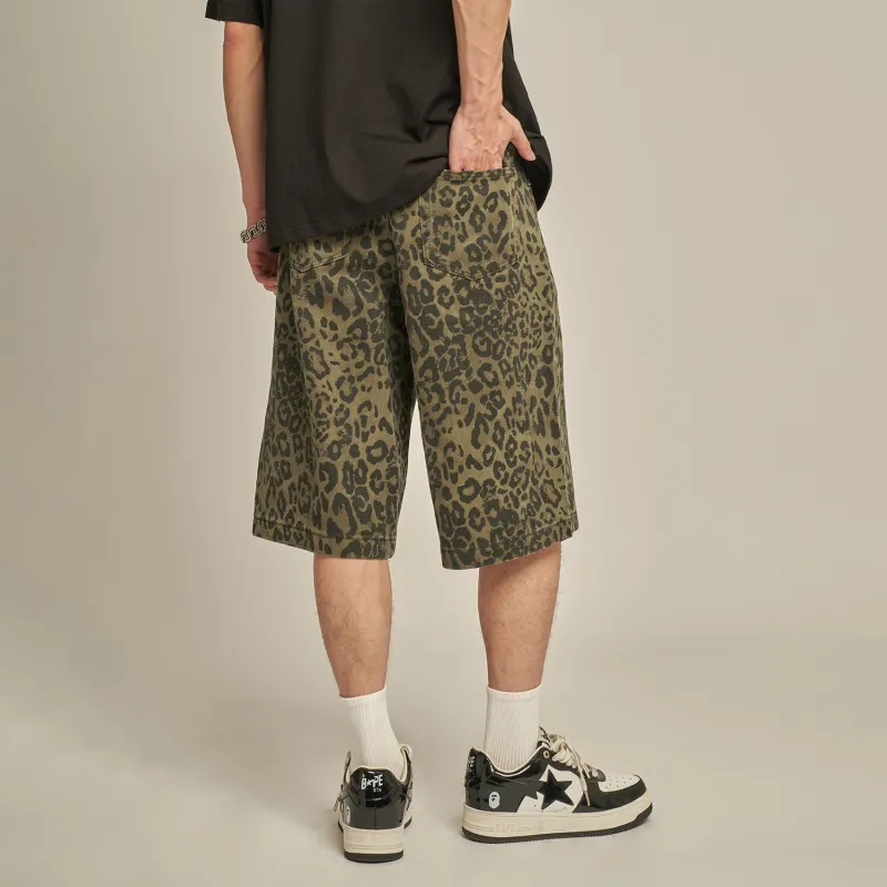 MT99 Casual Shorts Unisex Leopard Print-5