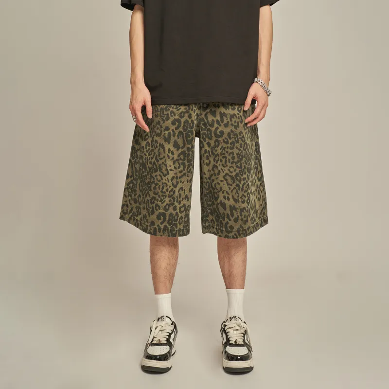 MT99 Casual Shorts Unisex Leopard Print-4