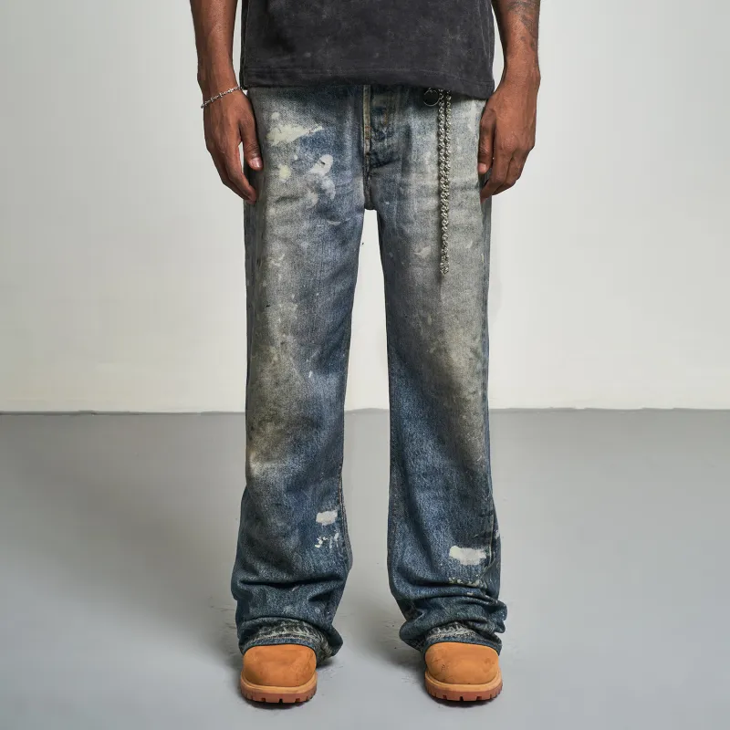 MT99 Jeans Unisex Ink Splatter Blue-5