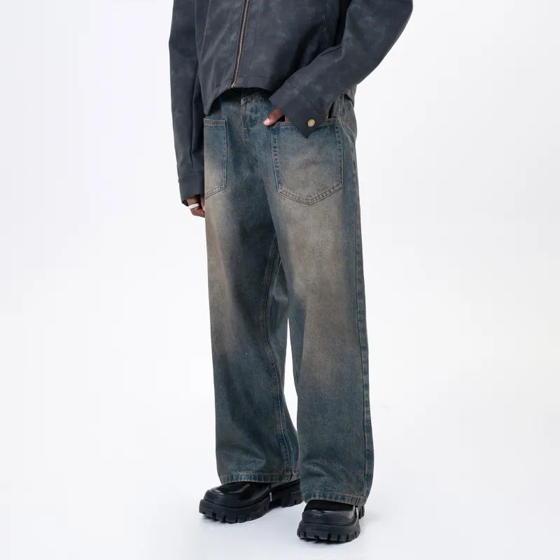 MT99 Jeans Unisex Dirty Vintage Blue-2