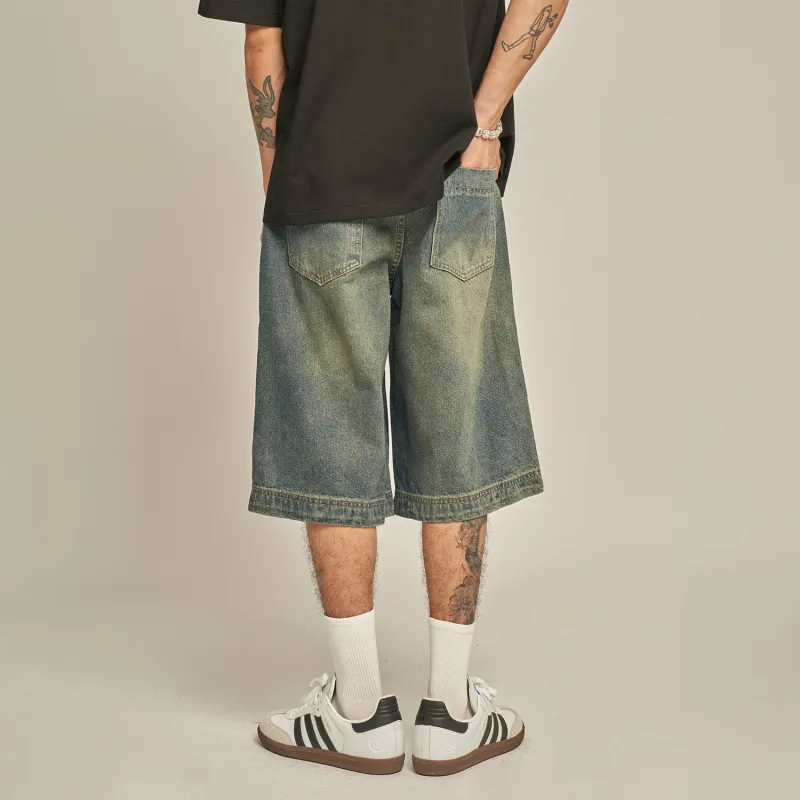 MT99 Denim Shorts Unisex Vintage Blue-3